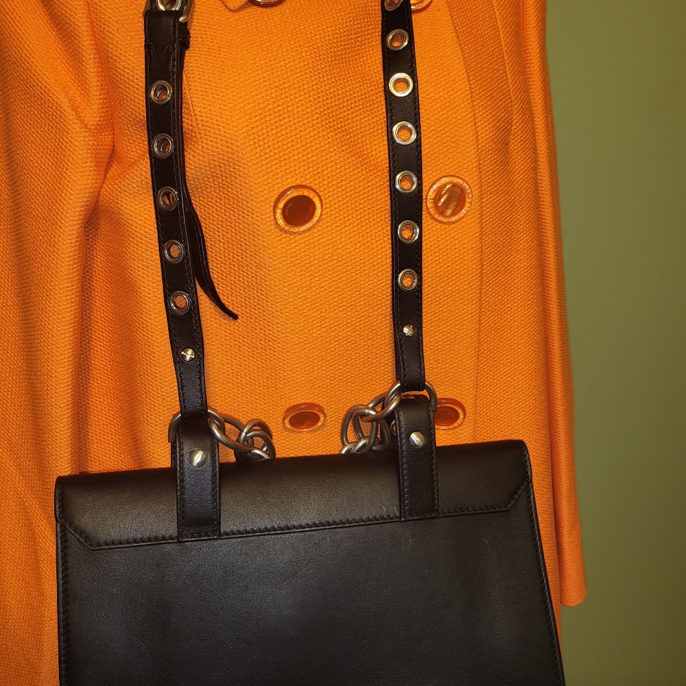 Versace biker saddle chain satchel crossbody bag detachable strap - Picture 5 of 15